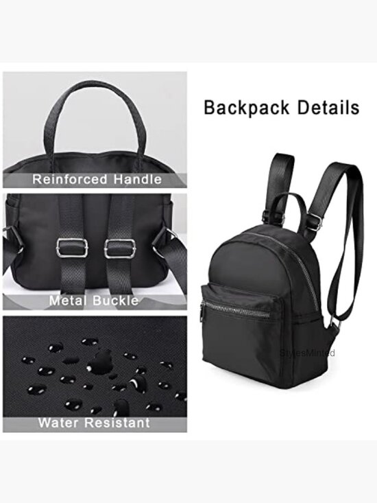 Mini Backpack Purse, Small Travel Shoulder Bag, Adjustable Straps, 6 Pockets main image 5